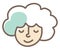 Grandma with grey curly hair, icon