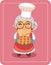 Grandma Holding Homemade Pie Vector Illustration