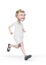 Grandma nurse cartoon is jogging in white background