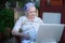 Grandma using a laptop