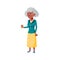 grandmother drinking coffee in cafe cartoon vector