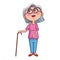 Grandmother elder person cane