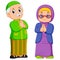 The grandmother and grandfather are the greeting forgiveness of ied mubarak