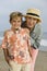 Grandmother and Grandson on Beach