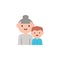 grandmother, grandson cartoon icon. Element of family cartoon icon for mobile concept and web apps. Detailed grandmother, grandson