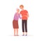 Grandmother and grandson. Elderly character, old woman and boy, social worker or relative vector illustration