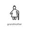 grandmother icon. Trendy modern flat linear vector grandmother i