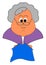 Grandmother knitting, illustration, vector