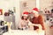 Grandmother learning niece to make delicious cookies on christmas day.