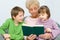 Grandmother reading a book