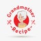 Grandmother recipe logo template. logo for restaurant or homemade cooking - vector