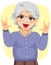 Grandmother Rocking Horns Hands Up