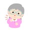 Grandmother sore throat cartoon vector