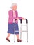 grandmother using walker
