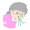 Grandmother vomiting cartoon vector