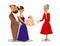 Grandmothers Birthday Party Flat Illustration