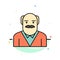 Grandpa, Father, Old Man, Uncle Abstract Flat Color Icon Template