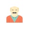 Grandpa, Father, Old Man, Uncle  Flat Color Icon. Vector icon banner Template
