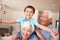 Grandparents are the best. a young boy with his grandparents.