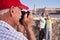 Grandparents With Boy Family Holidays Grandpa Taking Photo