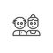 Grandparents couple line icon