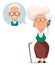 Grandparents day greeting card. Grandmother calling to grandfather