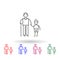 Grandparents, family multi color icon. Simple thin line, outline vector of family life icons for ui and ux, website or mobile
