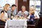 Grandparents feeding child