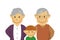 Grandparents and grandson vector illustration / upper body