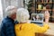 Grandparents have online meeting with a granddaughter