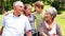 Grandparents having a picnic with their grandchildren