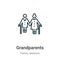 Grandparents outline vector icon. Thin line black grandparents icon, flat vector simple element illustration from editable family
