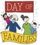 Grandparents with their Grandchildren celebrating Day of Families, Vector Illustration