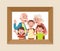 Grandparents with three grandchildren photo frame