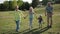 Grandparents walking with grandchildren in park