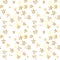 Grange seamless pattern with hand drawn stars. Hand drawn golden stars.