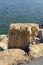 Granite boulders in hurricane barrier along southeastern Massachusetts shoreline