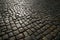 Granite cobblestone pavement in Germany street