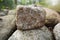 Granite is felsic intrusive Plutonic igneous rock on nature background.