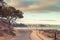 Granite Island causeway at sunset  time in Victor Harbor