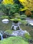 Granite lantern in Japanese garden, fall