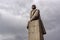 Granite monument of V.I. Lenin with a fur hat in his hand