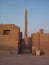 Granite obelisk in Luxor Temple. Luxor, Egypt