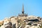 Granite pyramid dedicated to the victims of the SÃ©millante shipwreck, Lavezzi island, Corsica, France