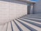 Granite stairs and a concrete wall. 3D