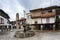 Granite stone fountain in the square of the sculptor Aniceto Marinas, example of the typical and traditional architecture of the