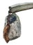 Granite stone and rusty iron are used as a counterweight