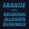 Granite vector font. Strong alphabet lettering. Latin letters.