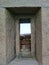 Granite window in old fortification with sea panorama, Caprera I