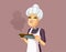 Granny Baking Failing the Recipe Vector Cartoon Illustration